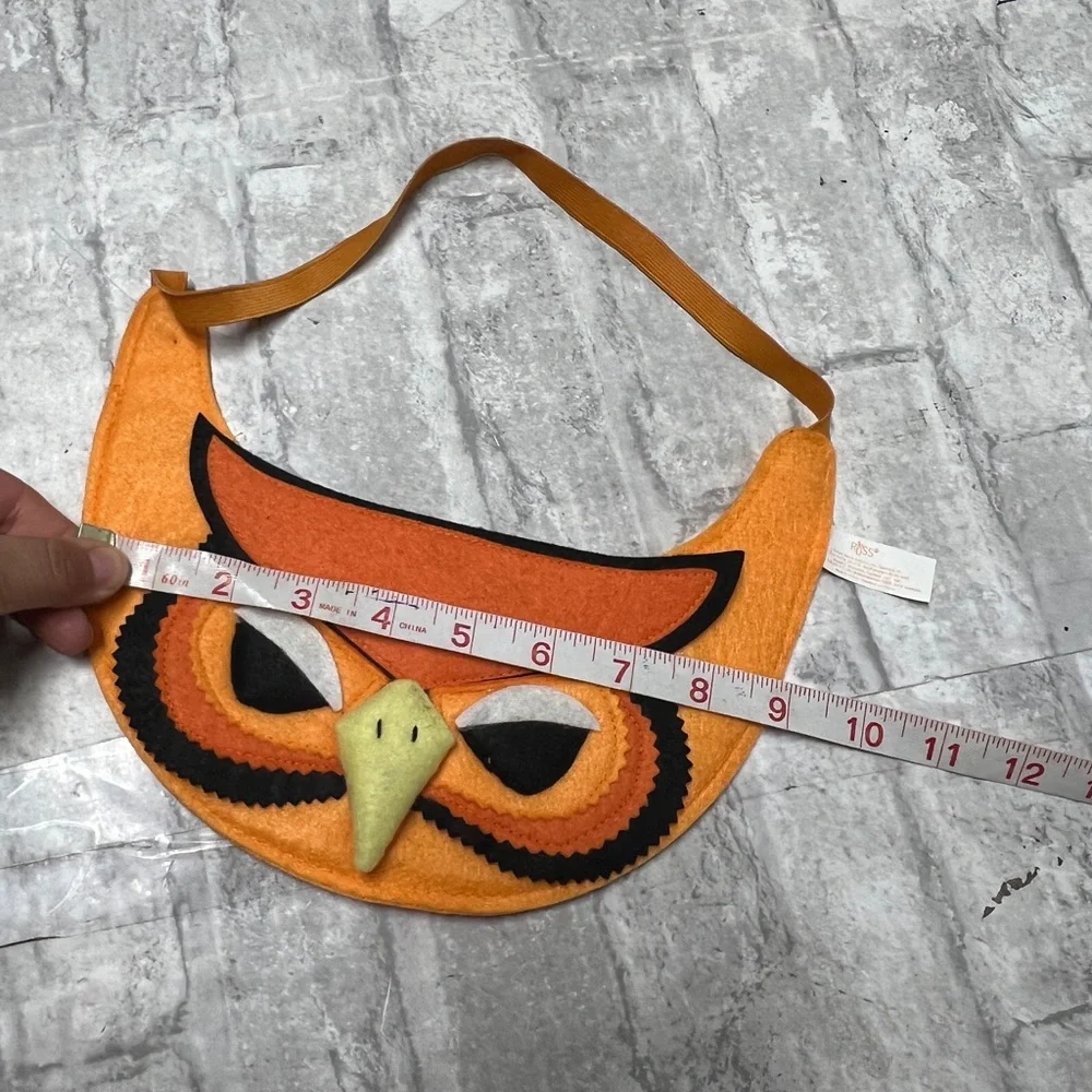 Orange Owl mask bib/hat costume prop